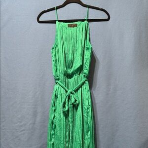 Banana Republic Vibrant Green Midi Dress with Soft Belt, Two Side Pockets Size M